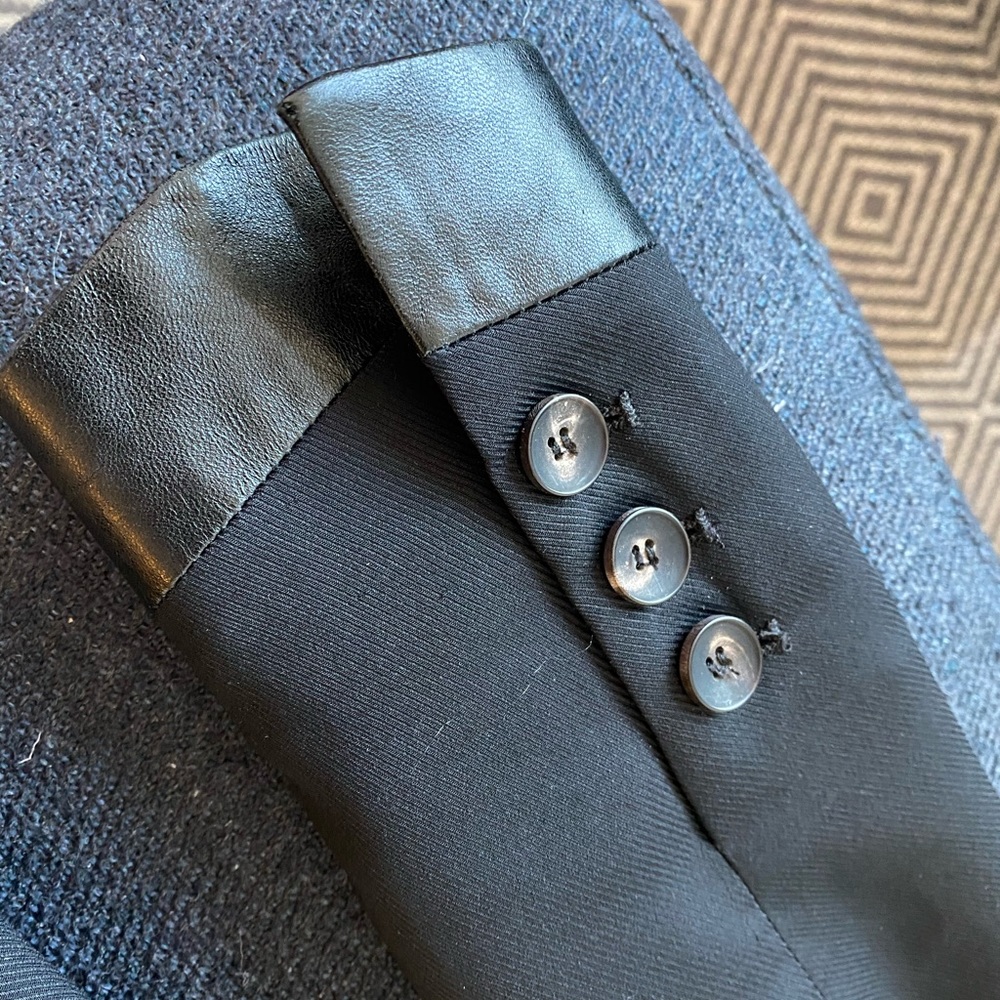 Helmut Lang Structured Blazer Size 0 Leather Black - image 8